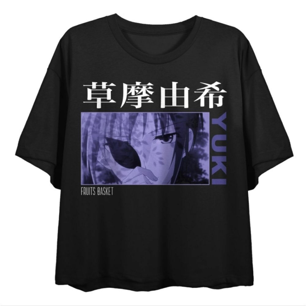 Fruits Basket Yuki Black Juniors Crop T-Shirt